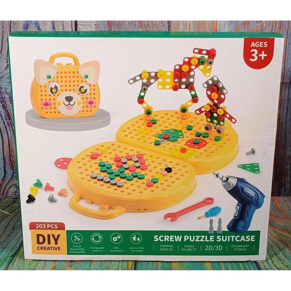 Screw Puzzle‎ Suitcase Educational Toy Set for Kids Ages 3+